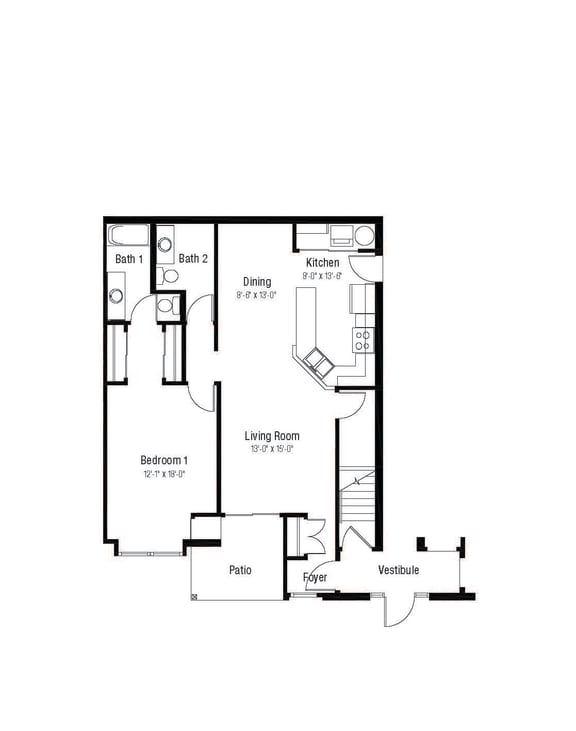 Floor Plans of Deer Creek Run Apartments in New Berlin, WI
